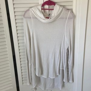 Free people white waffle turtleneck